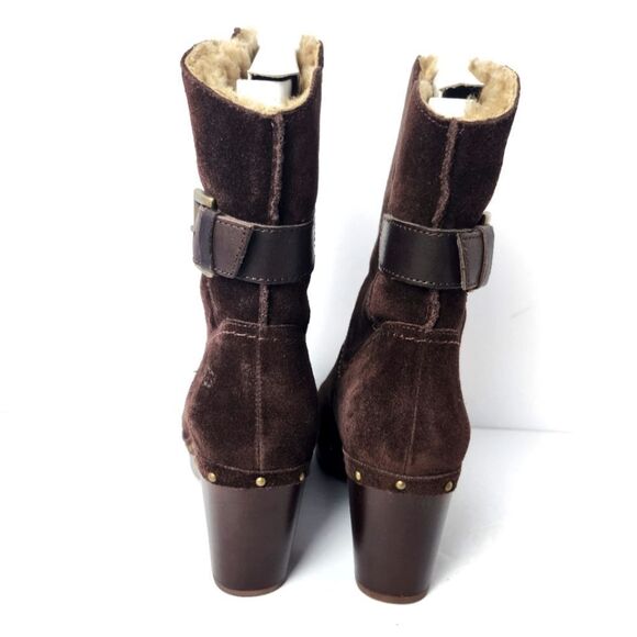 UGG Amoret Shearling Clog Booties Java Size 7 New - Picture 5 of 10